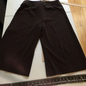 Bandolino size 12 dark brown wide leg cropped , flat front dress pants